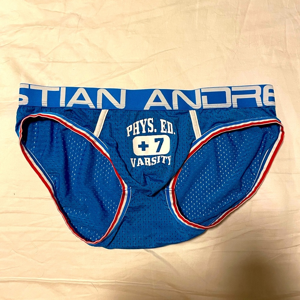 Andrew Christian mesh varsity briefs Large